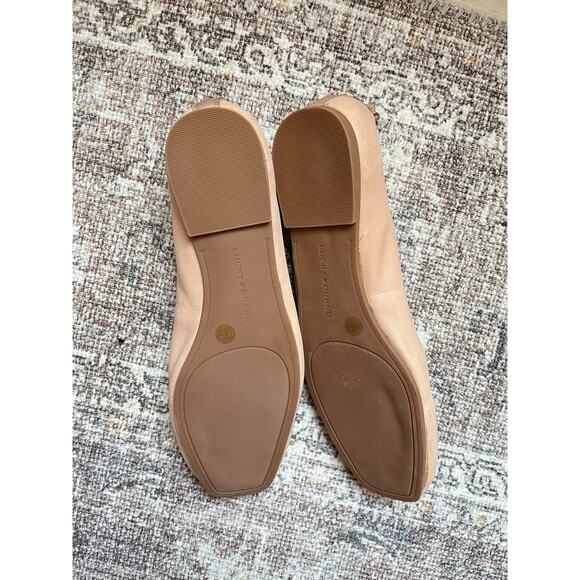 Lucky Brand Destrien2 Leather Ballet Flats 7M Blush Nude‎ Beige Quiet Luxury - Picture 8 of 11